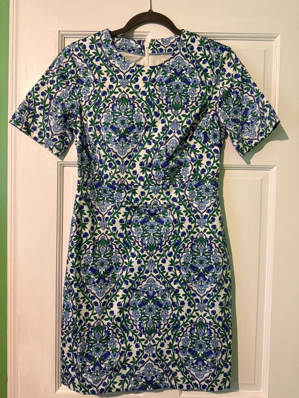 Boden Blue and Green Floral Mini Dress